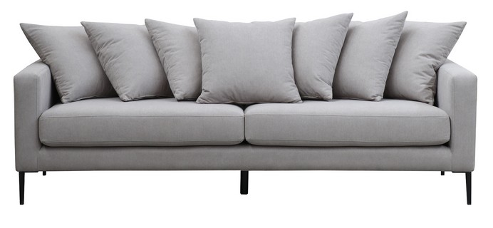 CAPRI 3 SEATER SOFA W/ 7 SCATTER CUSHIONS GREY
