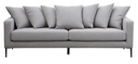 CAPRI 3 SEATER SOFA W/ 7 SCATTER CUSHIONS GREY