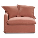 OASIS WASHED LINEN SOFA LEFT - RUST 100% BELGIAN LINEN