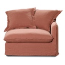 OASIS WASHED LINEN DREAM SOFA RIGHT - RUST 100% BELGIAN LINEN