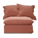 OASIS WASHED LINEN DREAM SOFA CENTRE - RUST 100% BELGIAN LINEN