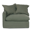 OASIS WASHED LINEN DREAM SOFA LEFT - OLIVE 100% BELGIAN LINEN