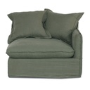 OASIS WASHED LINEN DREAM SOFA RIGHT - OLIVE 100% BELGIAN LINEN