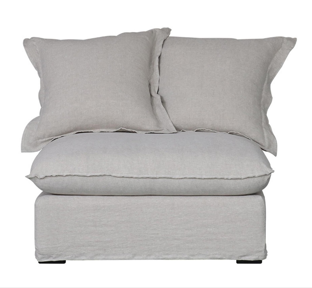 OASIS WASHED LINEN DREAM SOFA CENTRE - NATURAL 100% BELGIAN LINEN