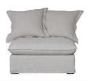 OASIS WASHED LINEN DREAM SOFA CENTRE - NATURAL 100% BELGIAN LINEN