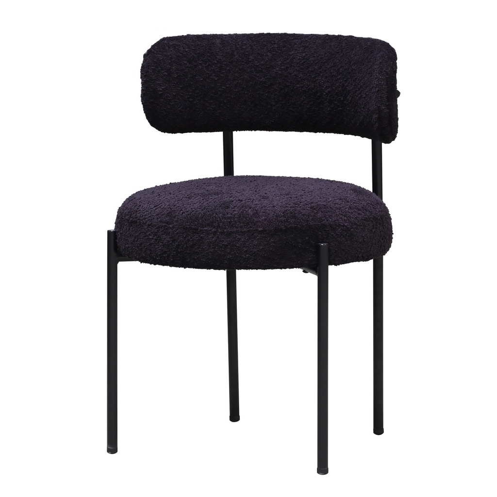 OSCAR BLACK BOUCLE  DINING CHAIR 45CM - BLACK BOUCLE POLYESTER