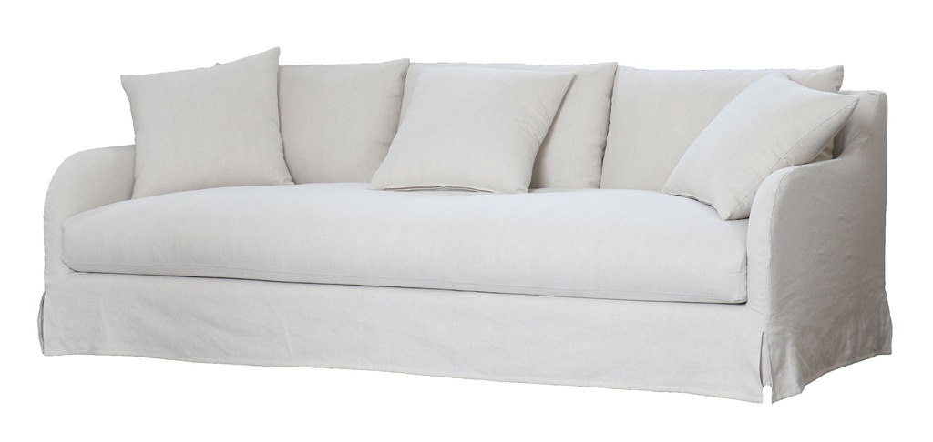 PROVENCAL SLIP COVER 3 SEATER SOFA - SALT & PEPPER