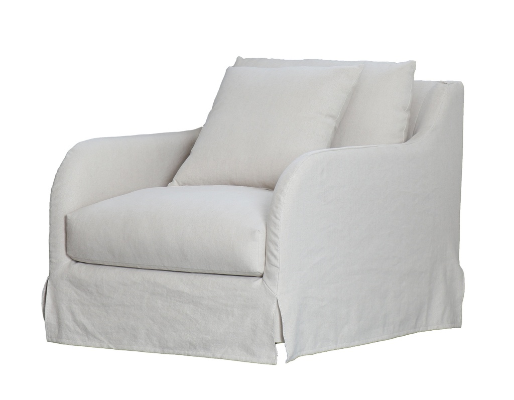 PROVENCAL SLIP COVER ARMCHAIR - SALT & PEPPER