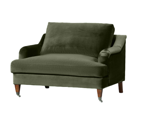 THORNFIELD 1.5 ARMCHAIR - OLIVE VELVET