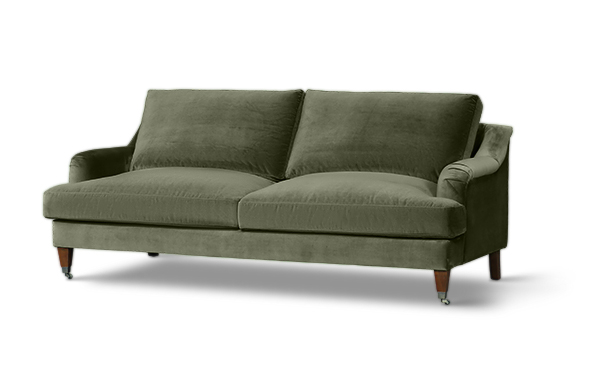 THORNFIELD 3 SEATER SOFA - OLIVE VELVET