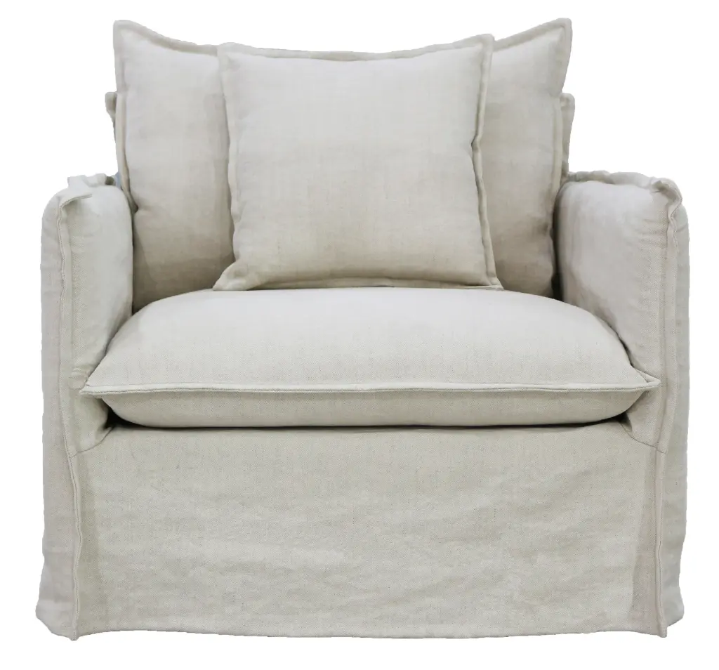 CHANTILLY SIGNATURE SLIP COVER ARMCHAIR - SALT & PEPPER