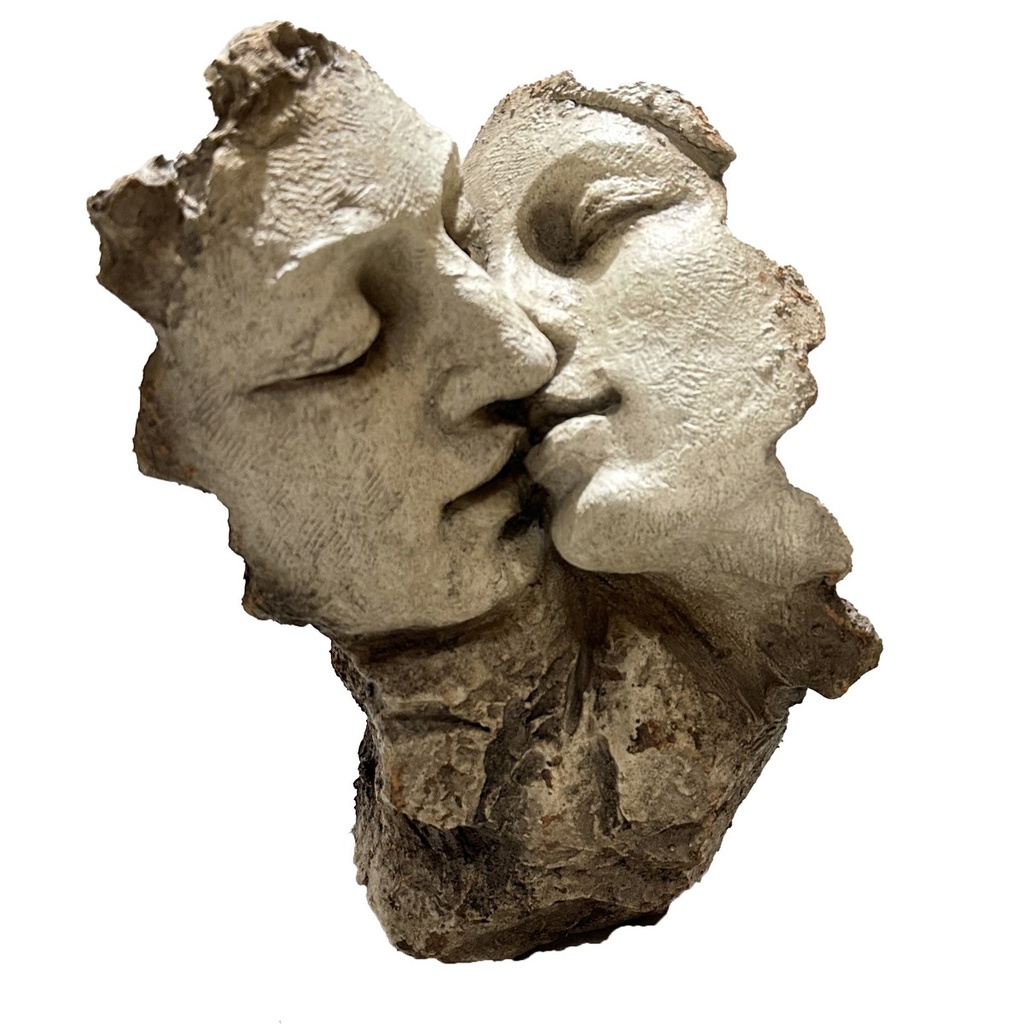 VINTAGE KISSING HEADS - ANTIQUE MARBLE