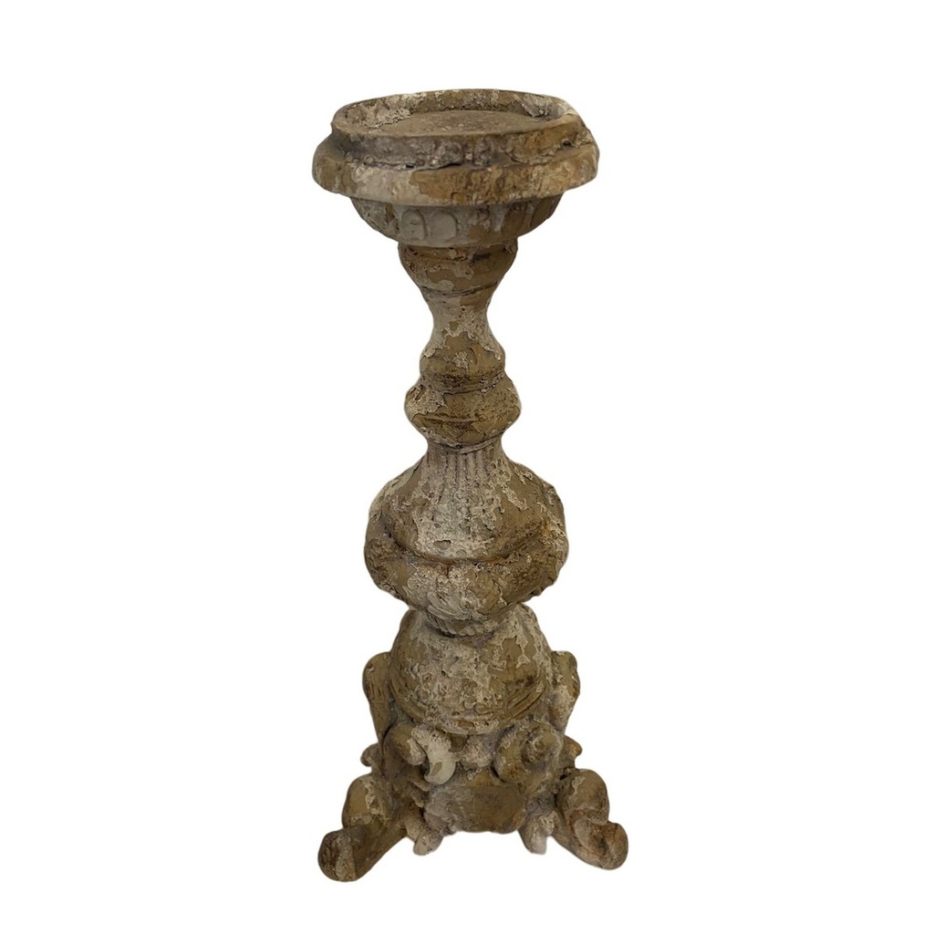 CANDLE HOLDER - INDOOR & OUTDOOR - ANTIQUE MARBLE MAGNESIA COMPOSITE