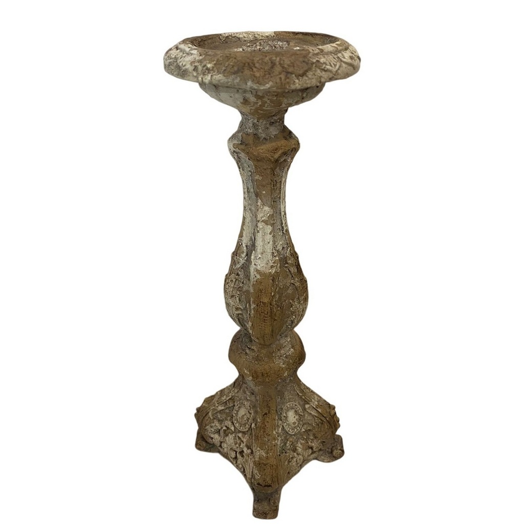 CANDLE HOLDER - INDOOR & OUTDOOR - ANTIQUE MARBLE MAGNESIA COMPOSITE