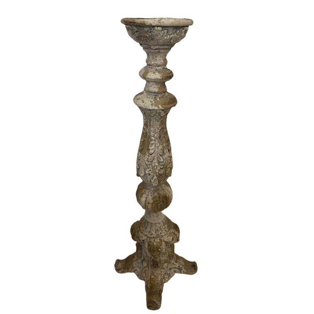 CANDLE HOLDER - INDOOR & OUTDOOR - ANTIQUE MARBLE MAGNESIA COMPOSITE