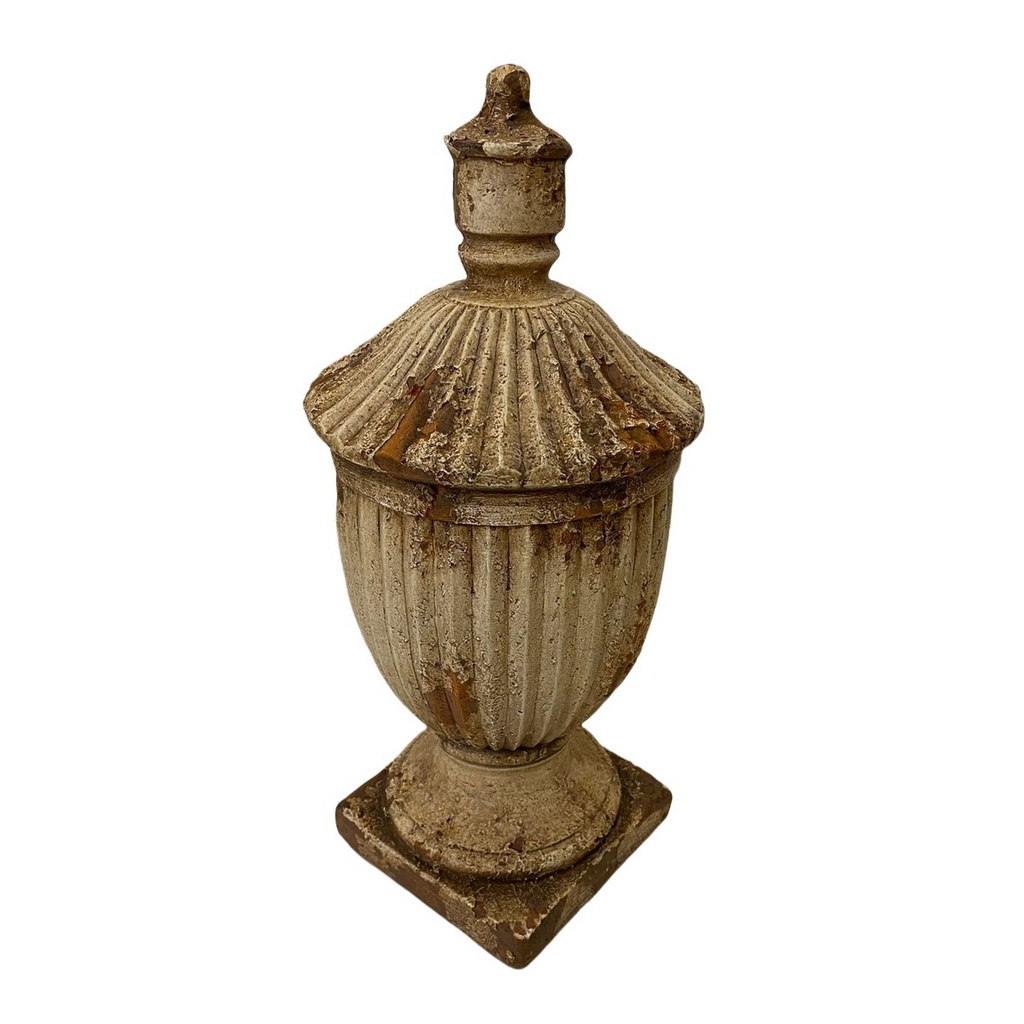 URN WITH LID - INDOOR & OUTDOOR - ANTIQUE MARBLE MAGNESIA COMPOSITE