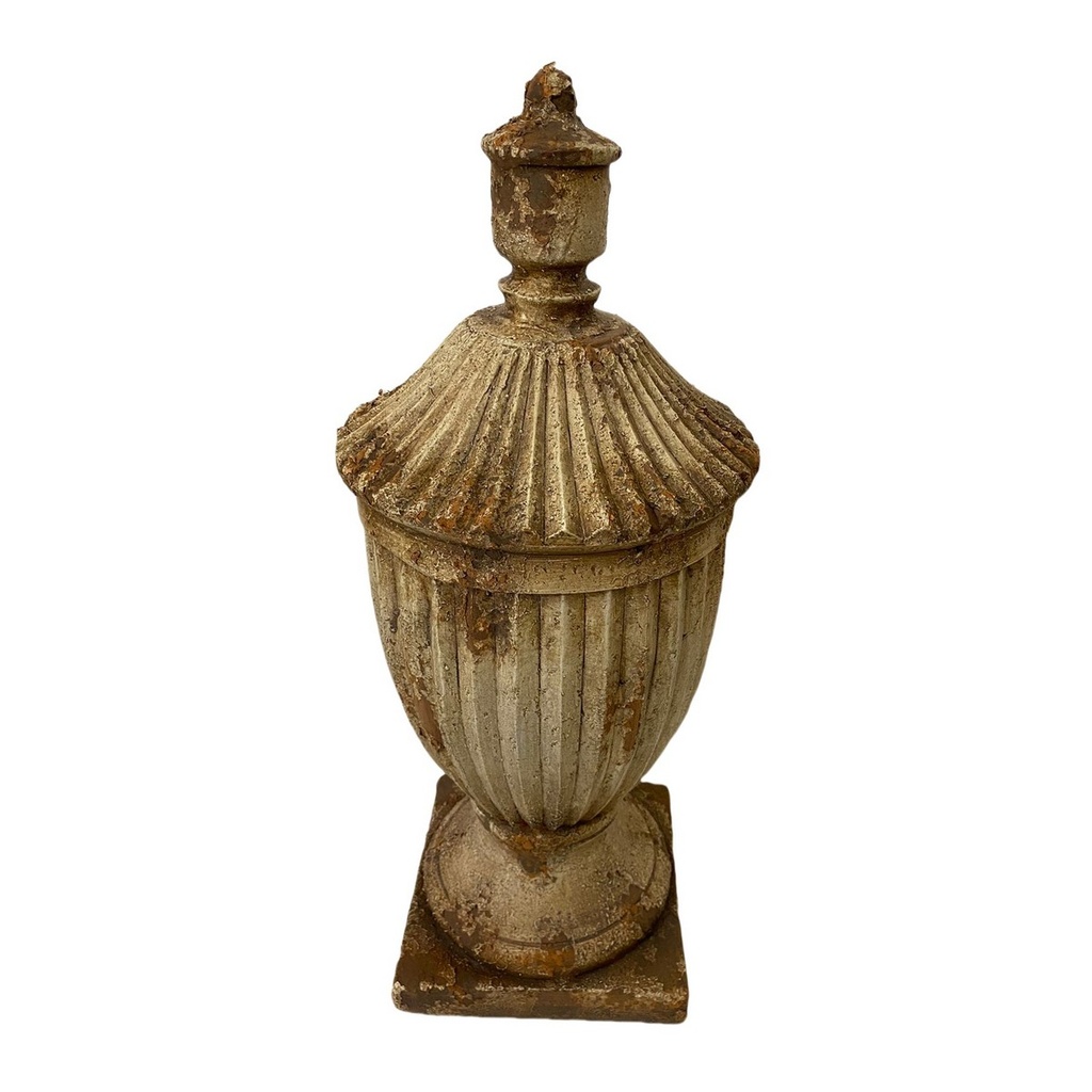 URN WITH LID - INDOOR & OUTDOOR - ANTIQUE MARBLE MAGNESIA COMPOSITE