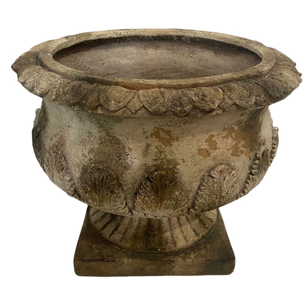 URN - INDOOR & OUTDOOR - ANTIQUE MARBLE MAGNESIA COMPOSITE