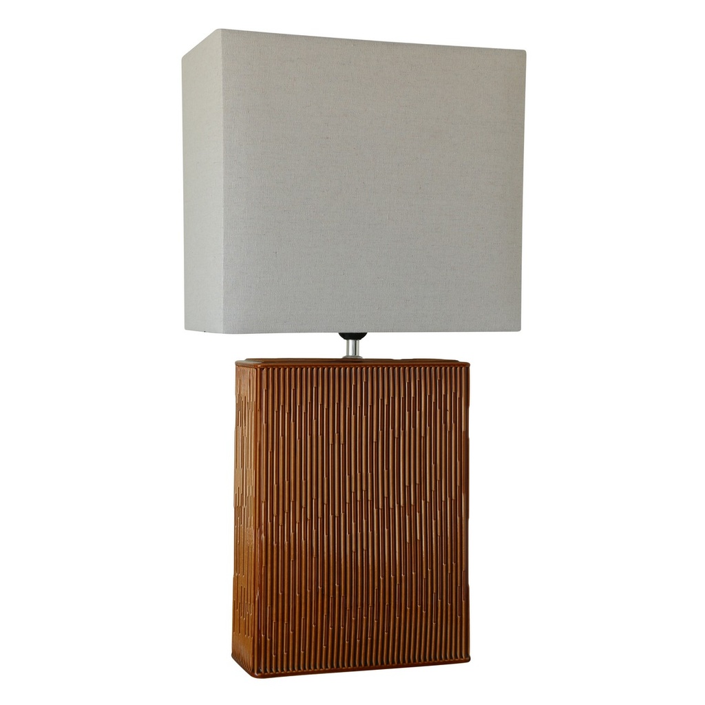 TABACCO CERAMIC LAMP W/ LINEN SHADE