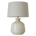GLAZED CERAMIC LAMP W/ LINEN SHADE