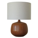 TABACCO CERAMIC LAMP W/ LINEN SHADE