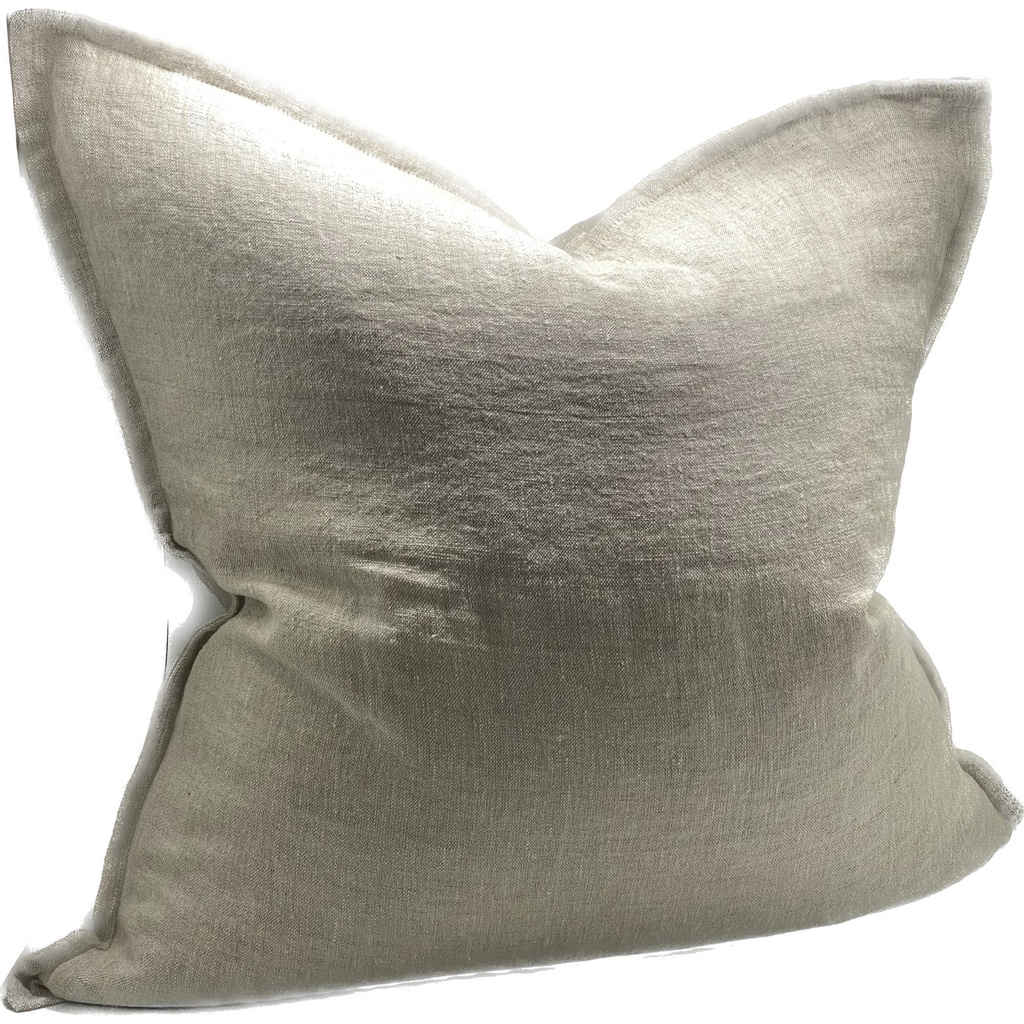 LINEN CUSHION COVER - NATURAL CHAMBRAY