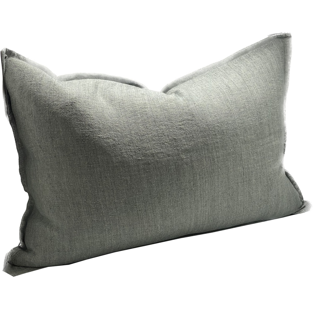 LINEN CUSHION COVER - BLUE GREY