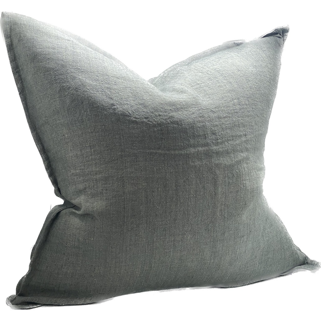 LINEN CUSHION COVER - BLUE GREY
