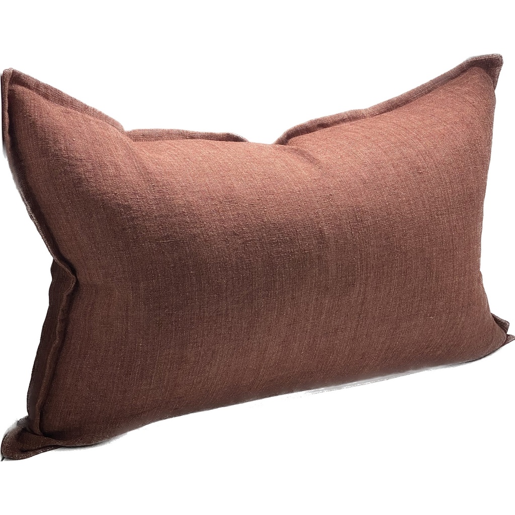 LINEN CUSHION COVER - MERLOT