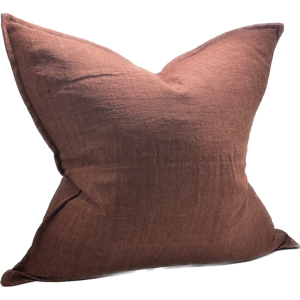LINEN CUSHION COVER - MERLOT
