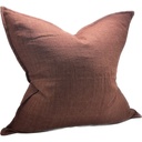 LINEN CUSHION COVER - MERLOT