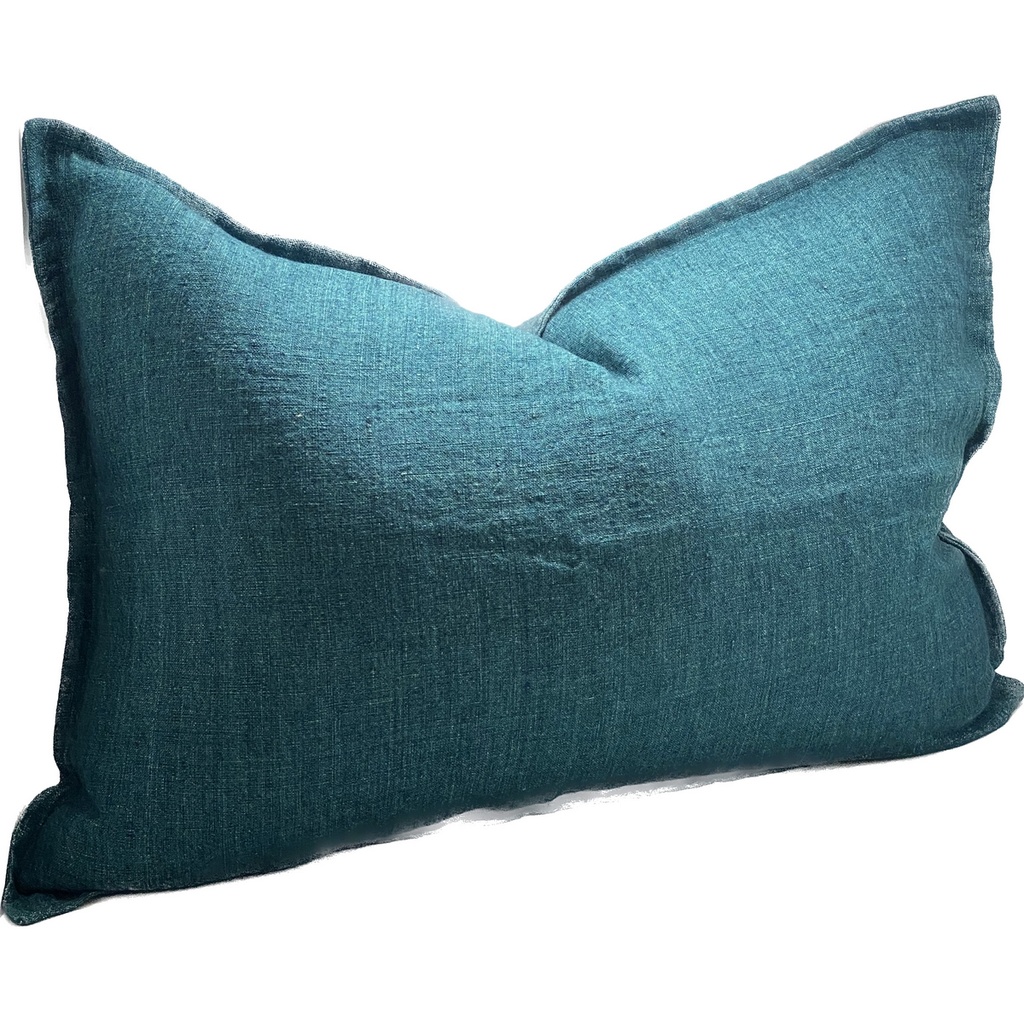 LINEN CUSHION COVER - EMERALD