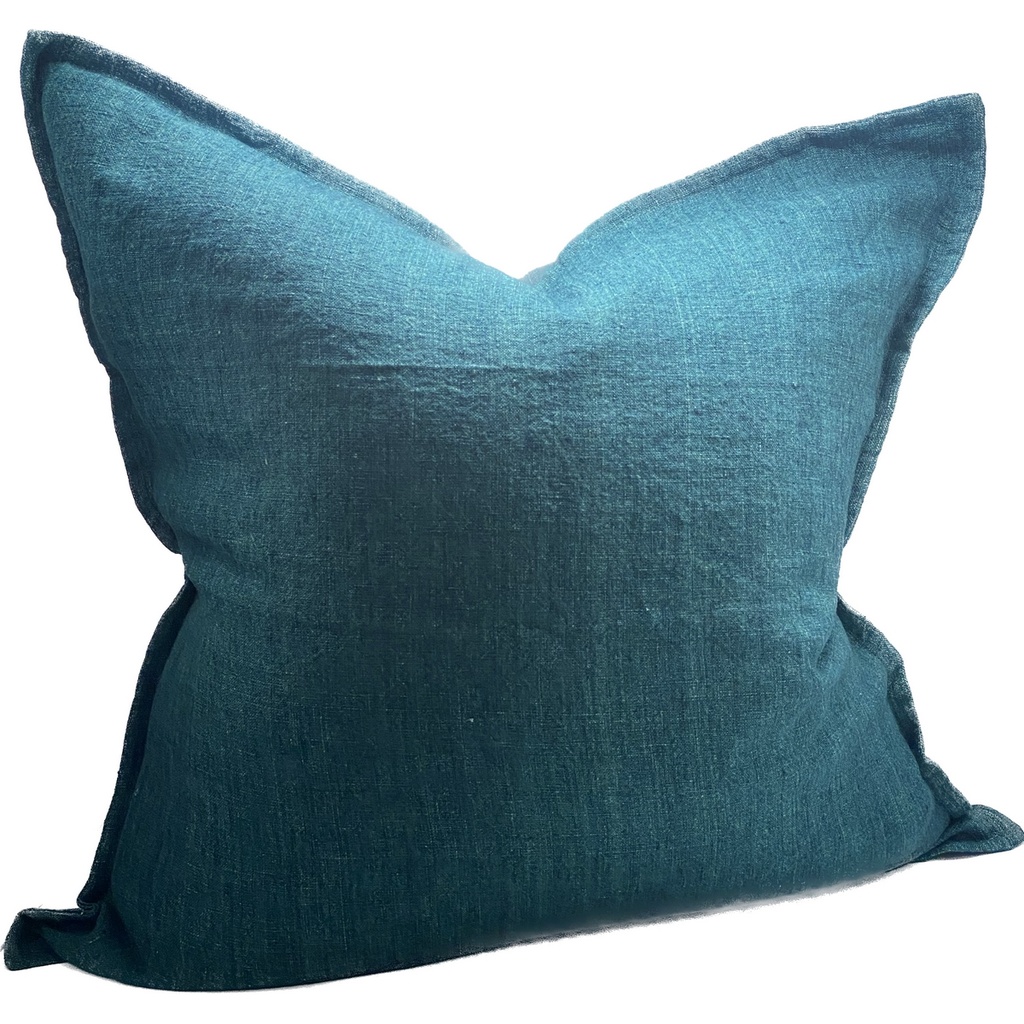LINEN CUSHION COVER - EMERALD