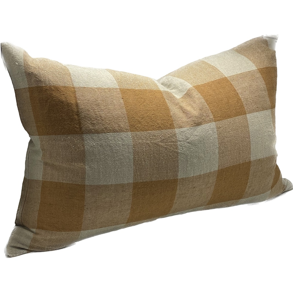 LINEN CUSHION COVER - TOFFEE