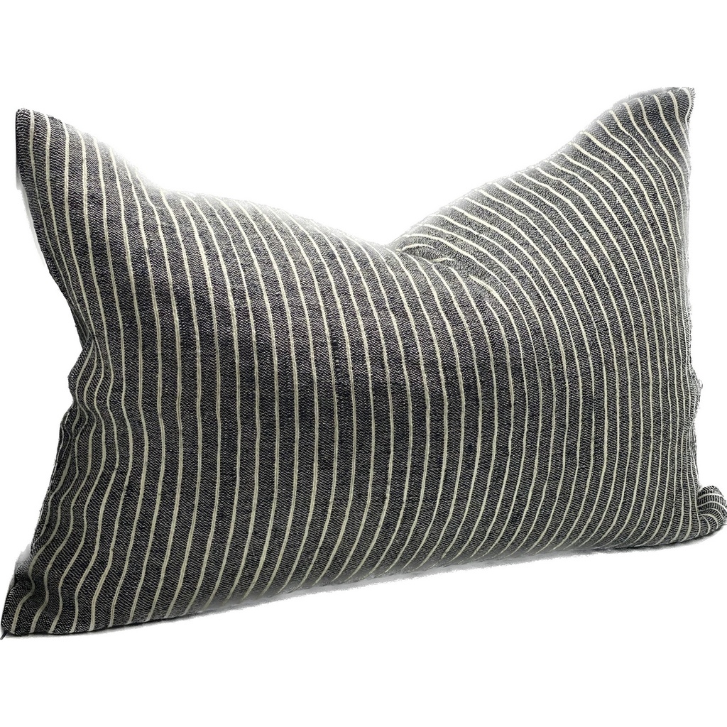 LINEN CUSHION COVER - BLACK
