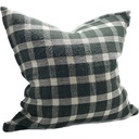 LINEN CUSHION COVER - DK. GREEN