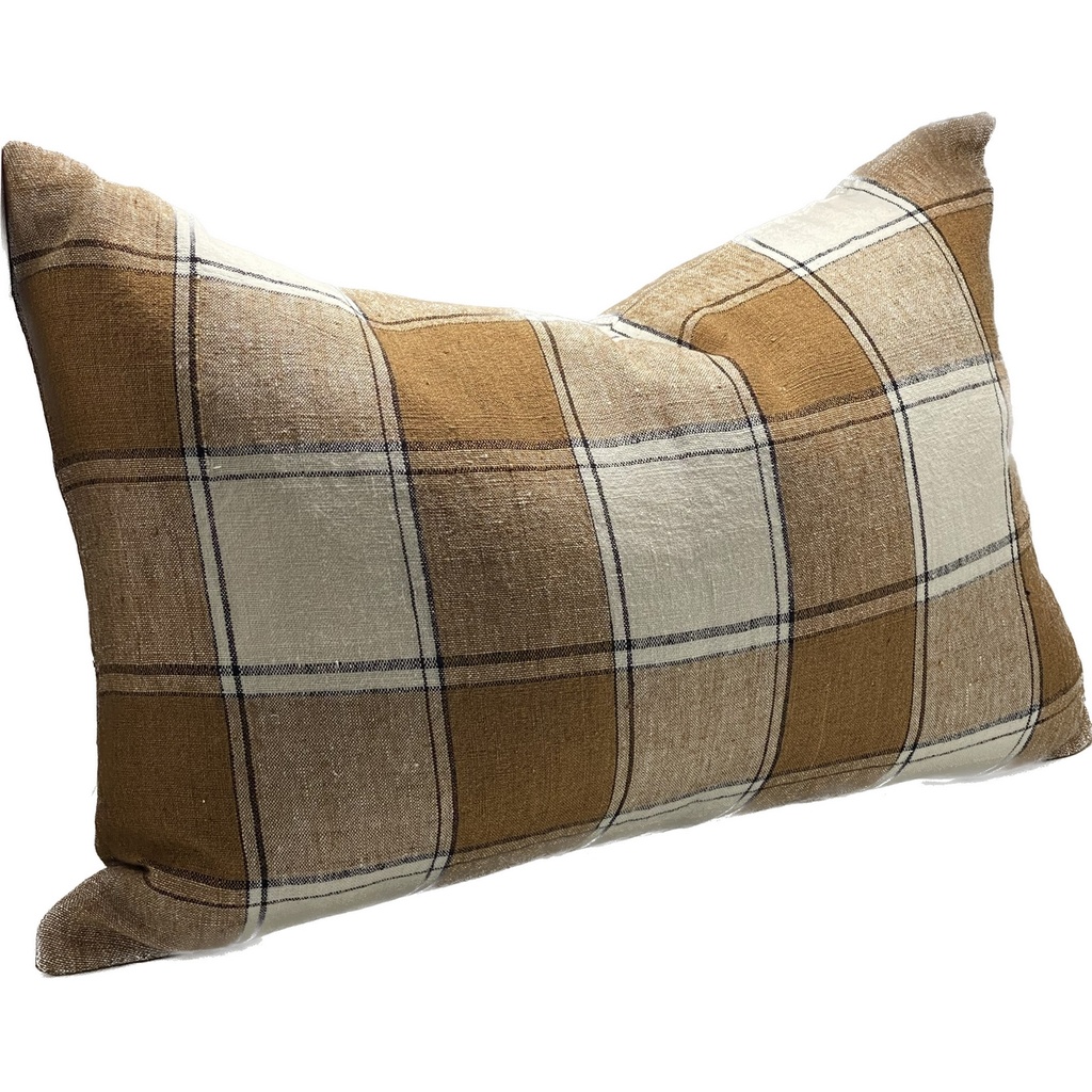 LINEN CUSHION COVER - TOBACCO