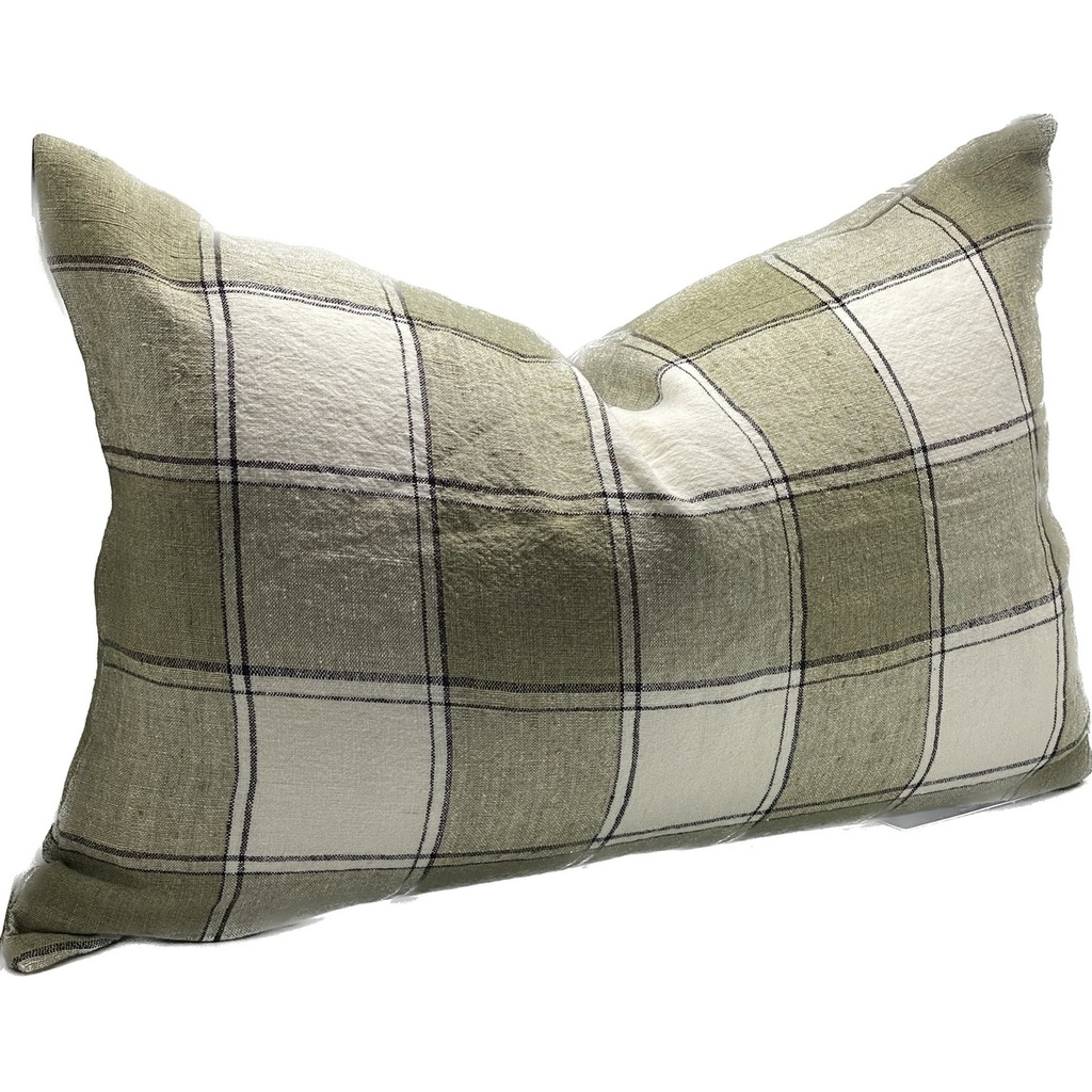 LINEN CUSHION COVER - SAGE