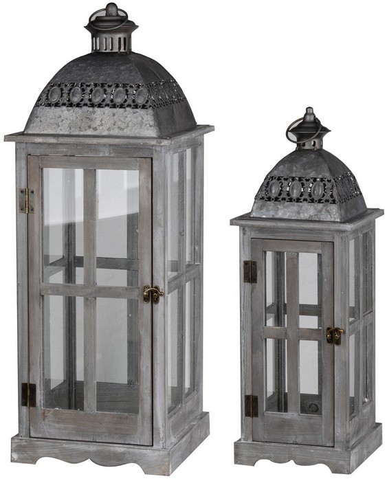 S/2 URBAN SCAPE LANTERNS