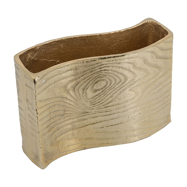 ALU TIMBER WAVY RECT VASE,SMALL