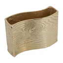 ALU TIMBER WAVY RECT VASE,SMALL