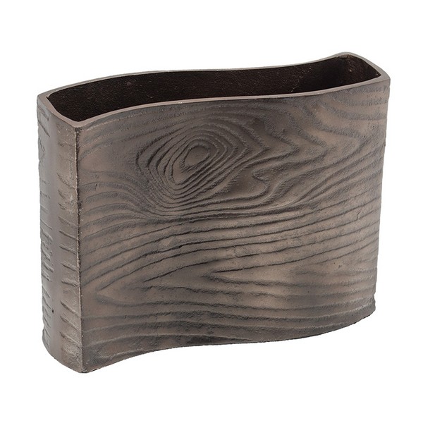 ALU TIMBER WAVY RECT VASE,LARGE