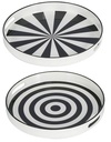 B&W ROUND TRAY S/2