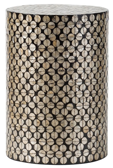 NATURAL SHELL FINISH with Black Footstool