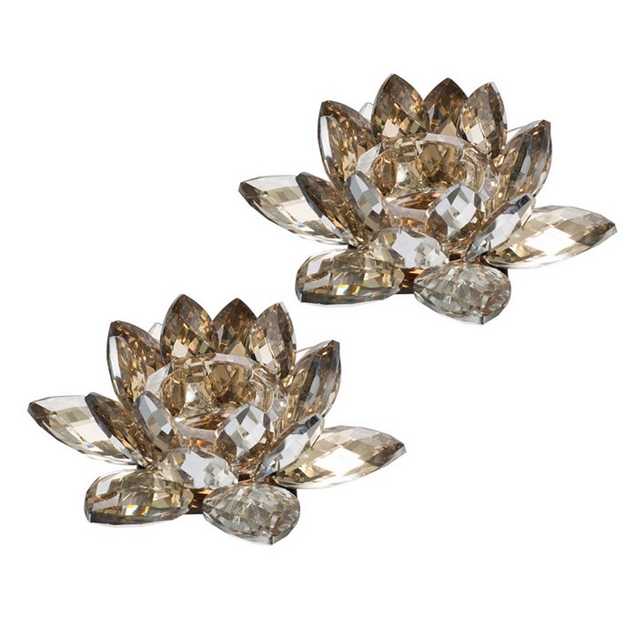 LOTUS CANDLE HOLDER S/2