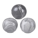 GREY MARBLEISED BALLS S/3
