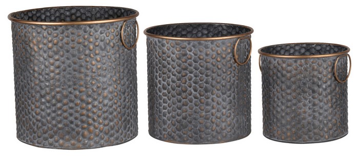METAL PLANTER POTS S/3