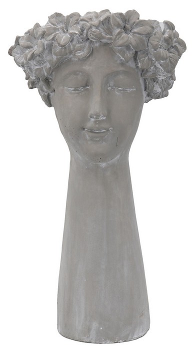 CEMENT HEAD FLOWER VASE