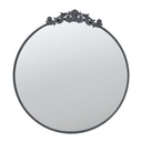 BLACK METAL ROUND MIRROR