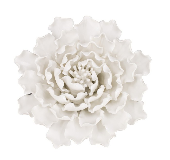 CERAMIC WHITE FLOWER WALL DÉCOR